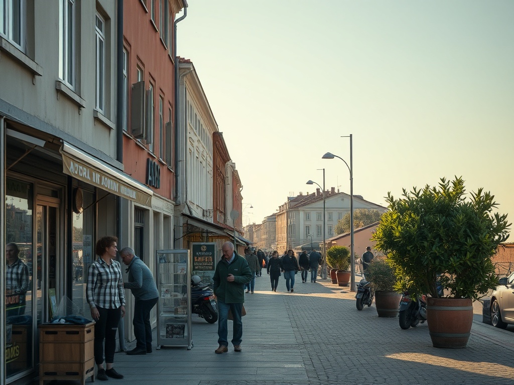 Tablica informacyjna z napisem Ustka i symbolem ochrony ludności, ilustrująca zwrot 700 tys. zł z programu obrony cywilnej.